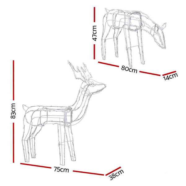 Christmas Lights Reindeers 200 LED Decorations Jingle Jollys