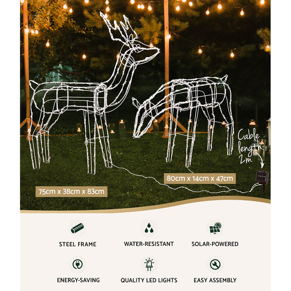 Christmas Lights Reindeers 200 LED Decorations Jingle Jollys