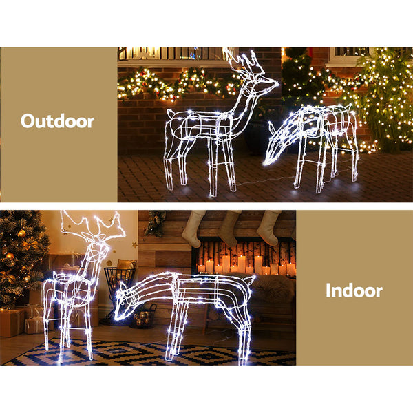 Christmas Lights Reindeers 200 LED Decorations Jingle Jollys