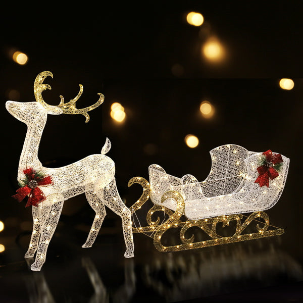 LED Christmas Lights Reindeer Sleigh Decorations Jingle Jollys