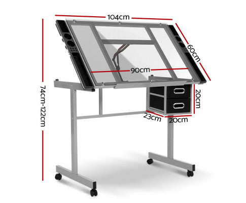 Drawing Desk Drafting Table Set With Stool Tilt Art Craft