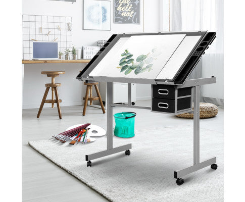 Drawing Desk Drafting Table Set With Stool Tilt Art Craft