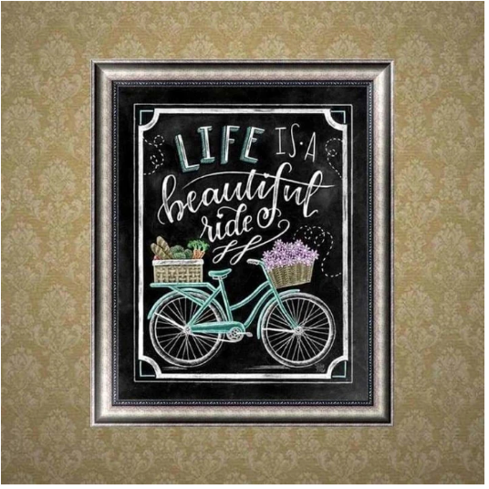 Full Drill - 5D DIY Diamond Mnp Dotz Blackboard Bicycle 40x50