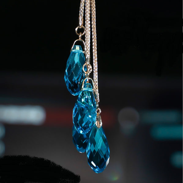 Car Pendant Double-Sided Crystal Swan King Pendant Creative Car Rearview Mirror Pendant