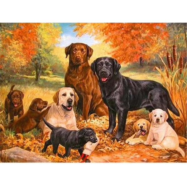 Dog cross stitch diamond painting 25x35