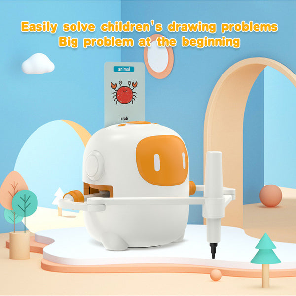 Blue or Orange Color Intelligent Child Drawing Robot