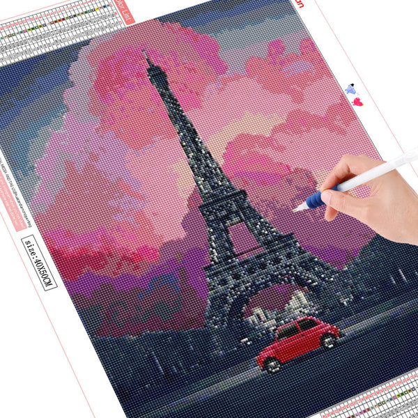 Diamond Tower Painting DIY Embroidery Mosaic Full Square Round Landscape Wall Art