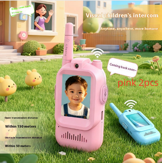 Video Wireless Walkie Talkies For Kids Handheld 2 Pack Rechargeable Intercom Cam Outdoor Family Games