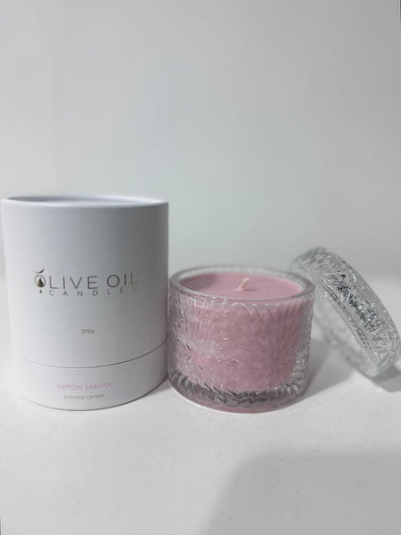 Premium Olive Oil Candle, 215g Nippon Sakura (Japanese Cherry Blossom)