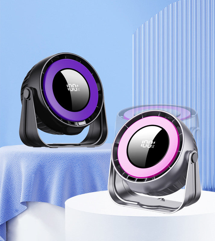 Desk Fan, Small Quiet LED Display Portable Table Fans xmas gift