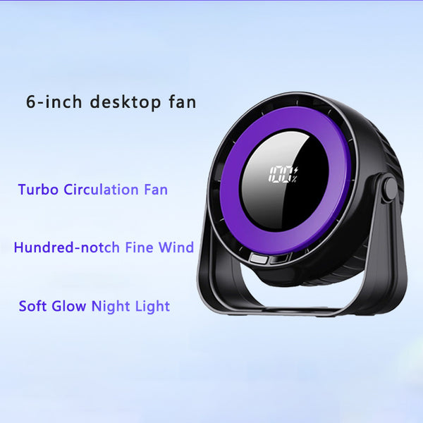 Desk Fan, Small Quiet LED Display Portable Table Fans xmas gift