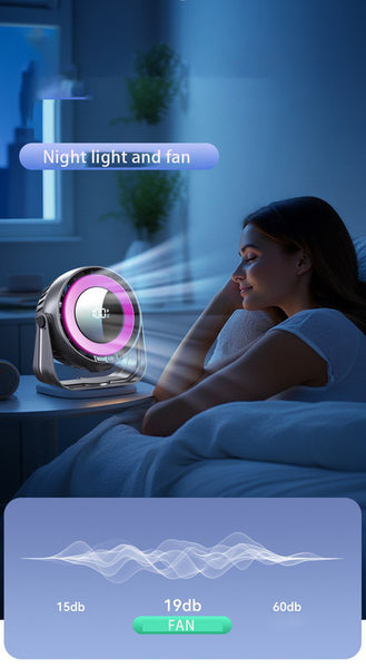 Desk Fan, Small Quiet LED Display Portable Table Fans xmas gift