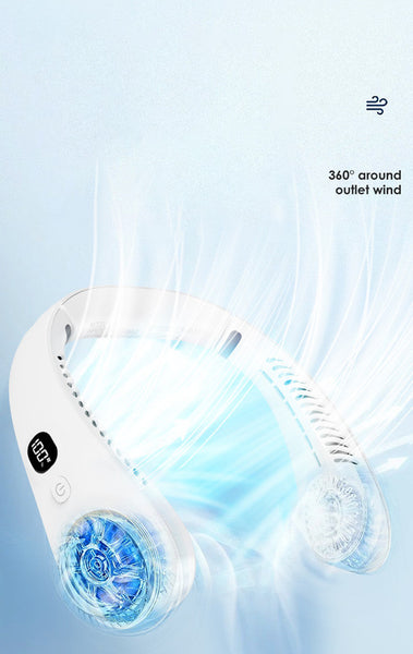 Portable Neck Fan Upgraded, Neckbrace Personal Hands Free, 5 Speed Gears Adjustment