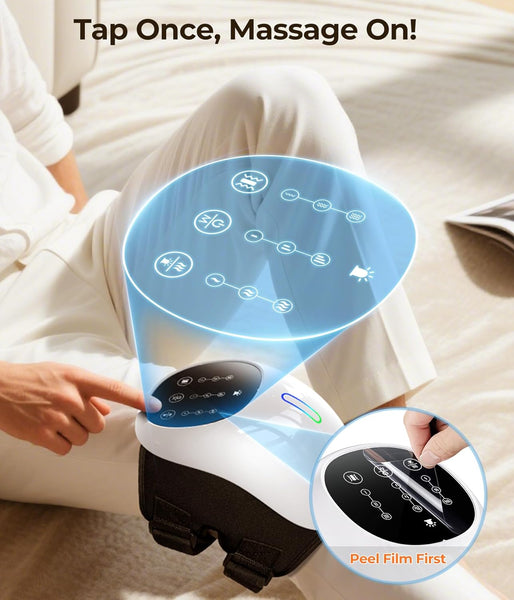 Cordless 360° Knee Massager: 3 Intensity Levels, Comfortable Wrap Design