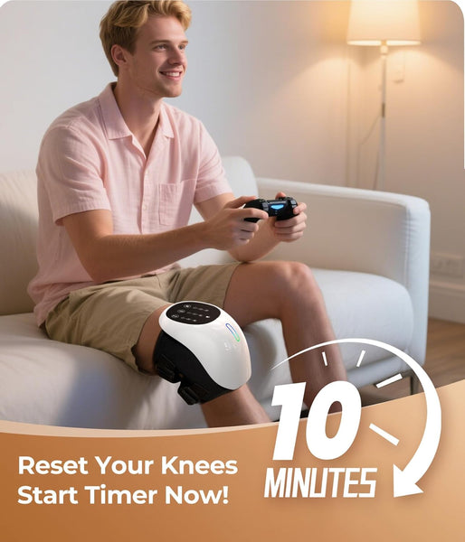 Cordless 360° Knee Massager: 3 Intensity Levels, Comfortable Wrap Design
