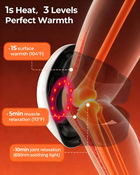 Cordless 360° Knee Massager: 3 Intensity Levels, Comfortable Wrap Design