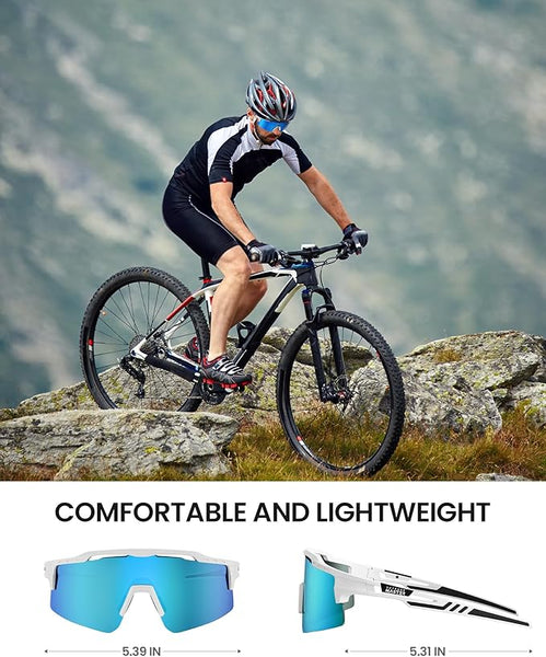 OutdoorMaster Hawk II Polarized Sports Sunglasses for Men Women