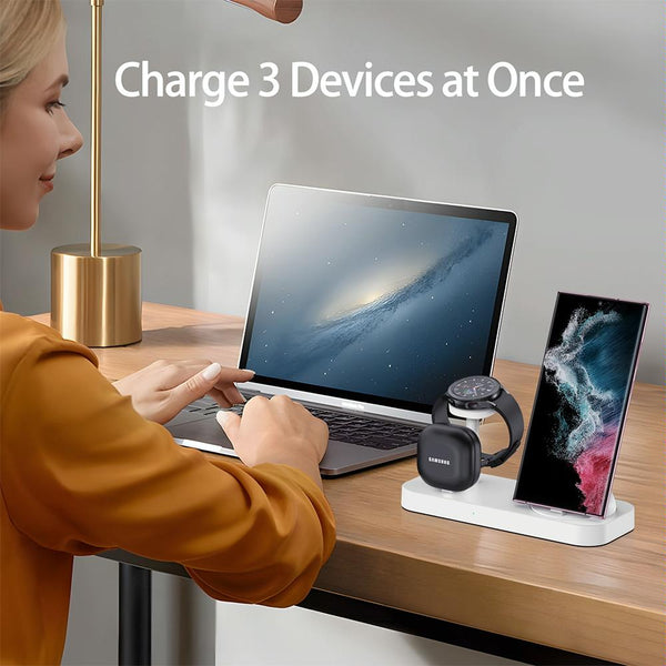 4 In 1 Type C Charging Stand For Samsung Watch And Galaxy Buds - White