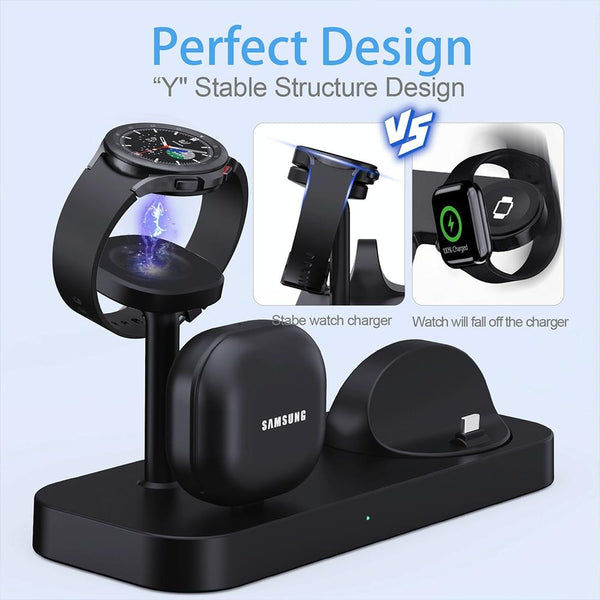 4 In 1 Type C Charging Stand For Samsung Watch And Galaxy Buds - White