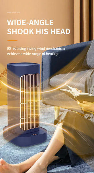Portable Electric Heater with Oscillation & Tip-Over Protection- 2 Heat Settings, Mini Tower