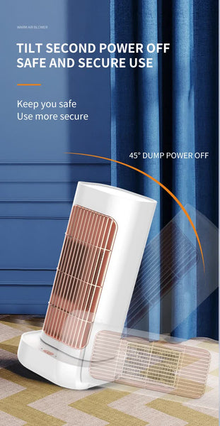 Portable Electric Heater with Oscillation & Tip-Over Protection- 2 Heat Settings, Mini Tower
