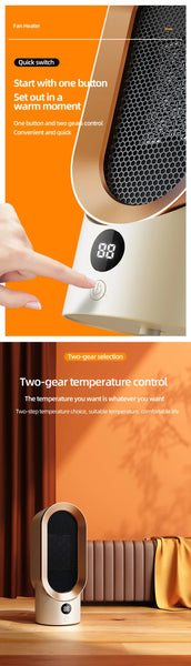 Portable Electric Ceramic Heater - Quiet, Safe & Efficient for Small Spaces