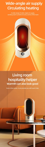 Portable Electric Ceramic Heater - Quiet, Safe & Efficient for Small Spaces
