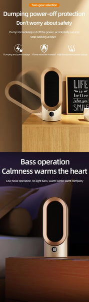 Portable Electric Ceramic Heater - Quiet, Safe & Efficient for Small Spaces