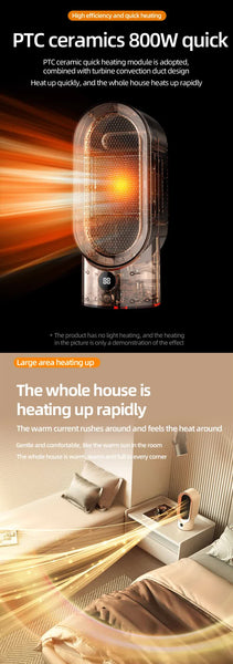 Portable Electric Ceramic Heater - Quiet, Safe & Efficient for Small Spaces