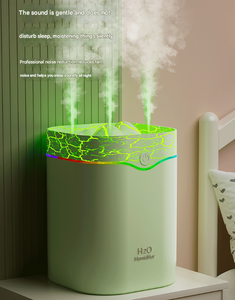 Green Volcano Style 2L Cool Mist Humidifier - Triple Nozzle with RGB LED