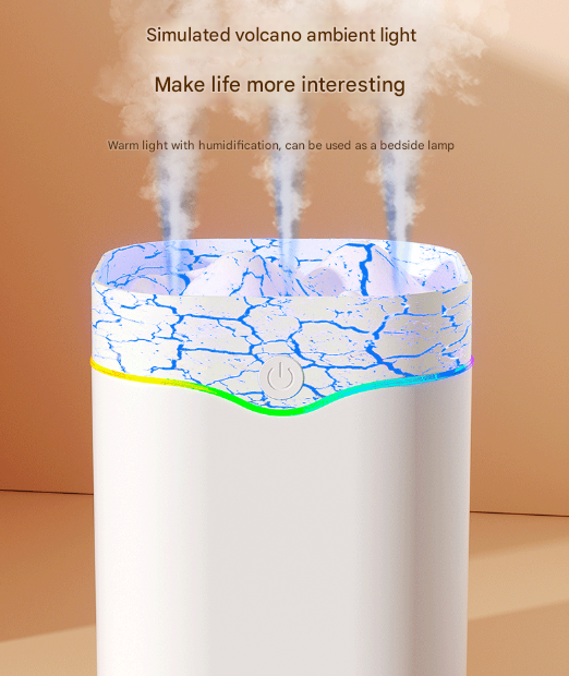 Green Volcano Style 2L Cool Mist Humidifier - Triple Nozzle with RGB L ...