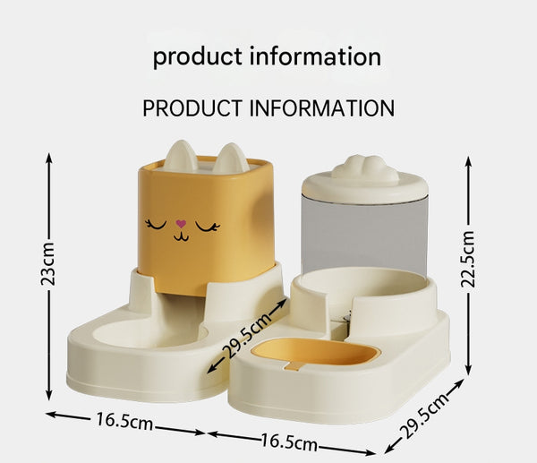 Automatic Pet Feeder and Water Dispenser Set - Large Capacity Gravity Food & Water Combo for Cats & Dogs