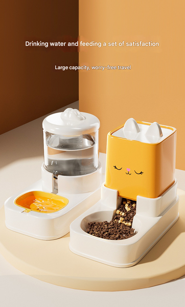 Automatic Pet Feeder and Water Dispenser Set - Large Capacity Gravity Food & Water Combo for Cats & Dogs