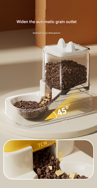 Automatic Pet Feeder and Water Dispenser Set - Large Capacity Gravity Food & Water Combo for Cats & Dogs