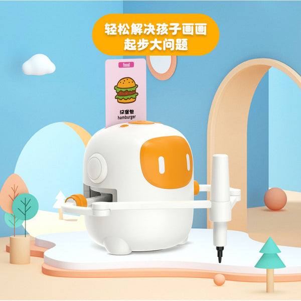 Blue or Orange Color Intelligent Child Drawing Robot