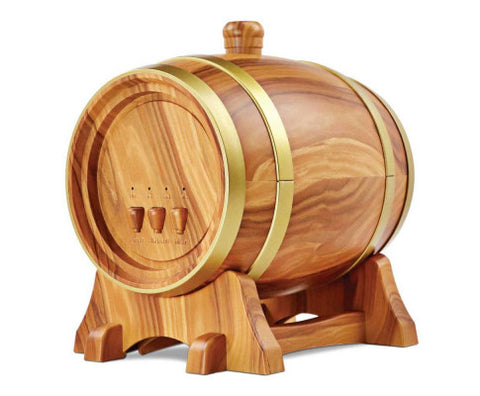 Essential Oil Aroma Diffuser - 350ml Barrel Wood Ultrasonic Air Mist Humidifier