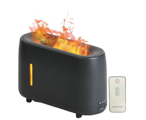 Essential Oil Aroma Diffuser and Remote - Grey 240ml Flame Fire Style Air Humidifier