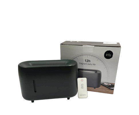 Essential Oil Aroma Diffuser and Remote - Grey 240ml Flame Fire Style Air Humidifier
