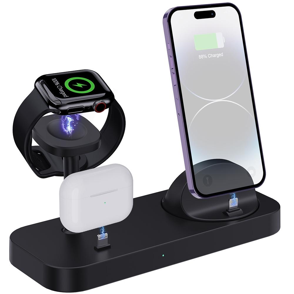 4 In 1 Charging Stand For Apple Watch And Airpods - Black