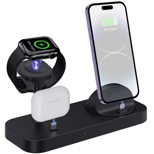 4 In 1 Charging Stand For Apple Watch And Airpods - Black