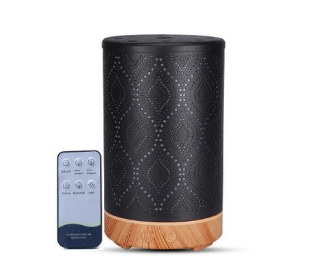 Essential Oil Aroma and Remote Diffuser - 100ml Metal Art Air Mist Humidifier