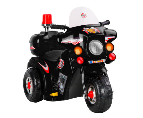 Rigo Kids Electric Ride On Police Motorcycle Motorbike 6V Battery Black