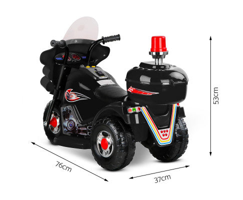 Rigo Kids Electric Ride On Police Motorcycle Motorbike 6V Battery Black