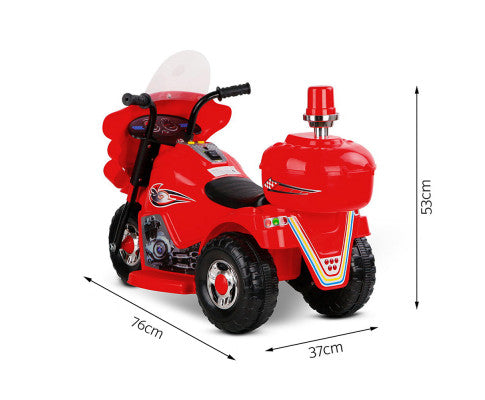 Rigo Kids Electric Ride On Police Motorcycle Motorbike 6V Battery Red