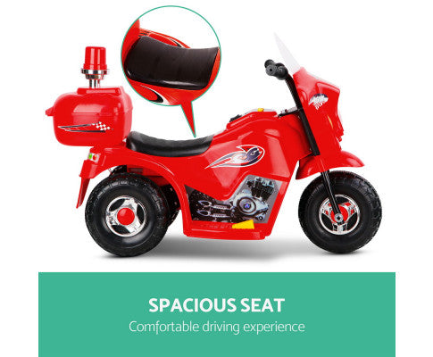 Rigo Kids Electric Ride On Police Motorcycle Motorbike 6V Battery Red