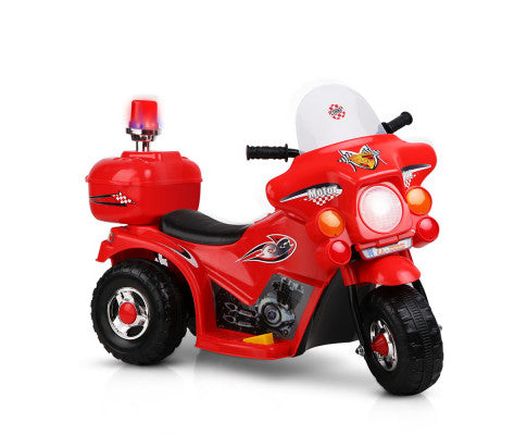 Rigo Kids Electric Ride On Police Motorcycle Motorbike 6V Battery Red