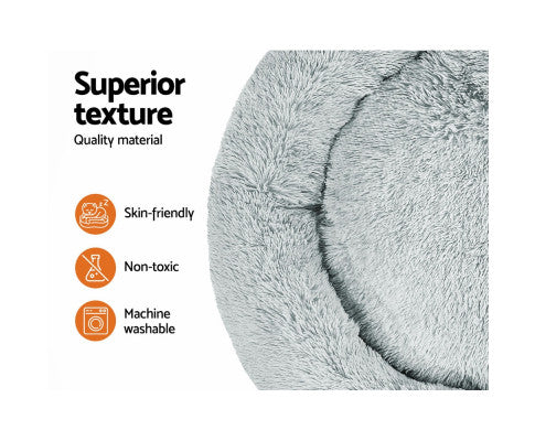 i.Pet Pet Bed Dog Cat 110cm Calming Extra Large Soft Plush Light Grey