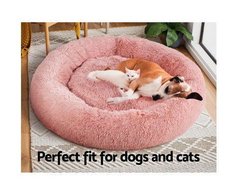 i.Pet Pet Bed Dog Cat 110cm Calming Extra Large Soft Plush Pink