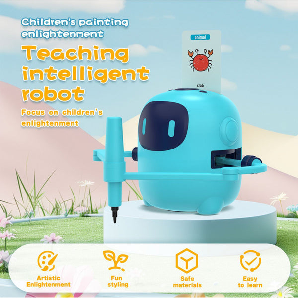 Blue or Orange Color Intelligent Child Drawing Robot