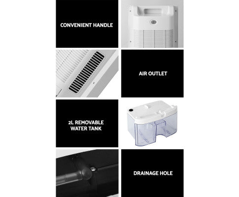 Devanti Dehumidifier 2L Air Purifier White